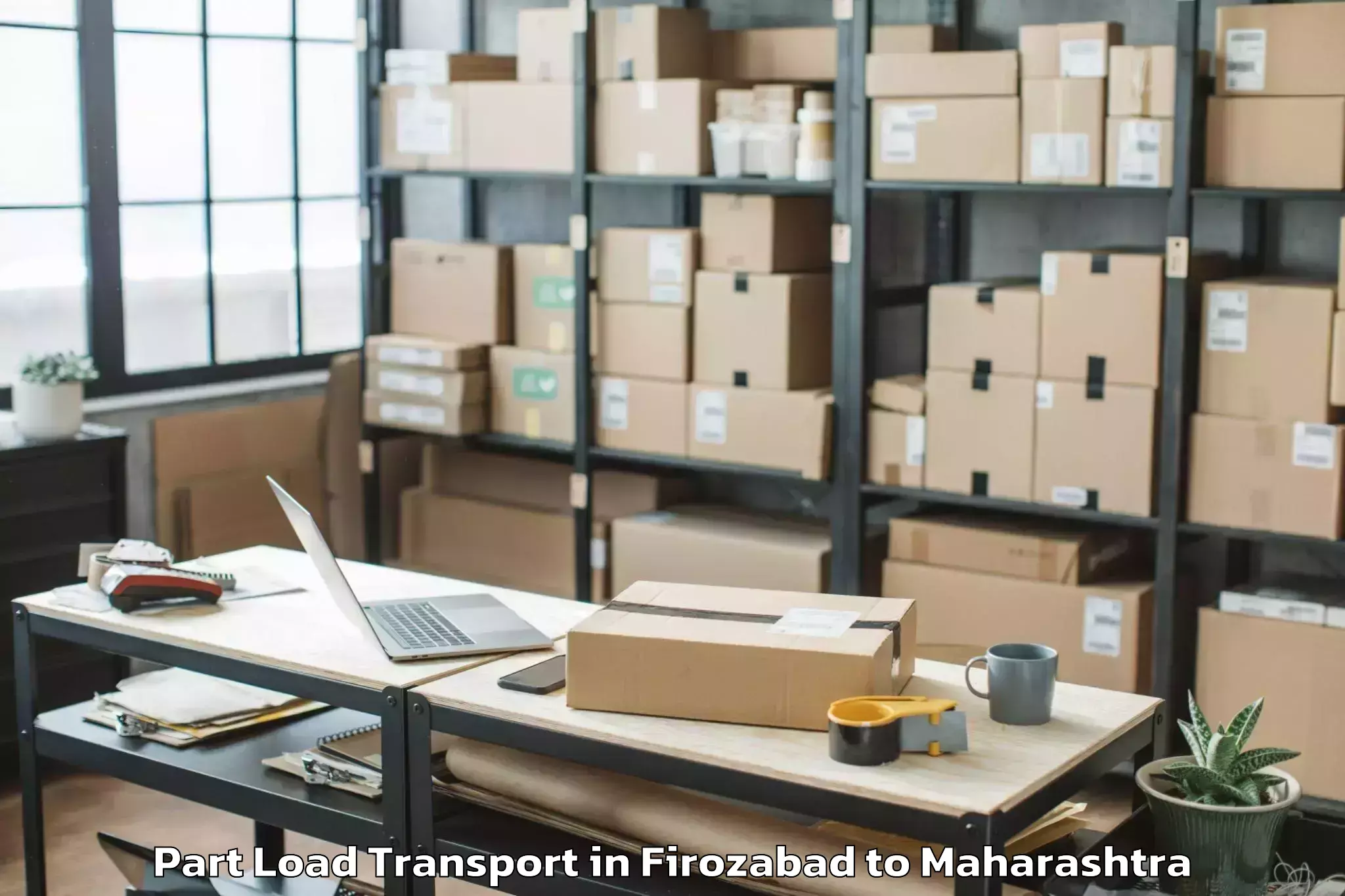 Professional Firozabad to Vasind Part Load Transport